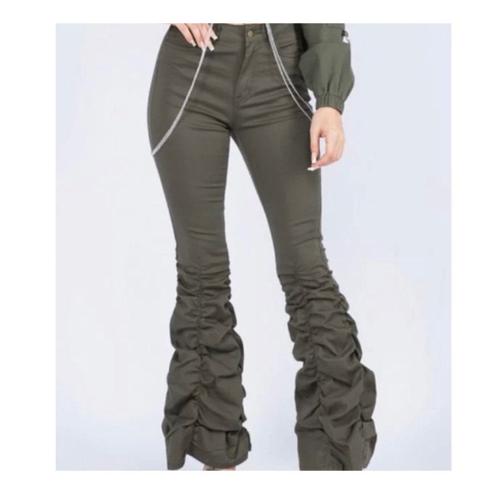 High Waist Stacked Pants